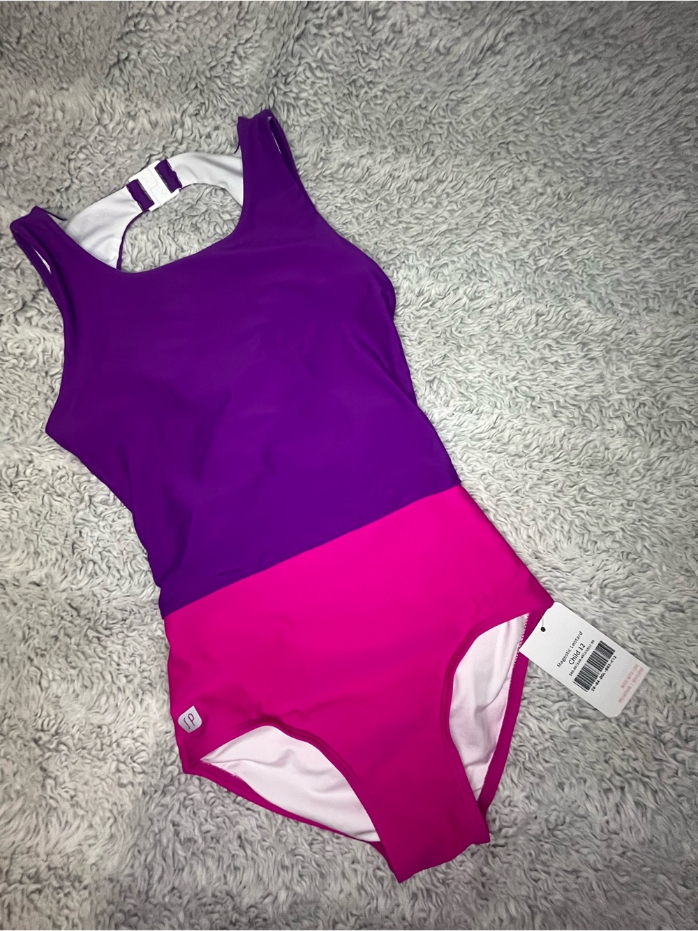 Sylvia P Gymnastics Leotard New With Tags Child 12 Pink And Purple Fits like AXS